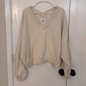 Aerie women’s long sleeve v-neck pullover oversized sweatshirt XL